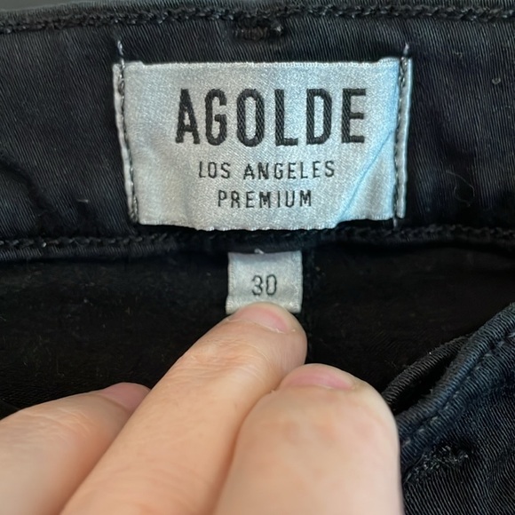 Agolde Women’s Sophie Jeans Size 30 Black Cotton Spandex Distressed Whimsigoth - Picture 11 of 17